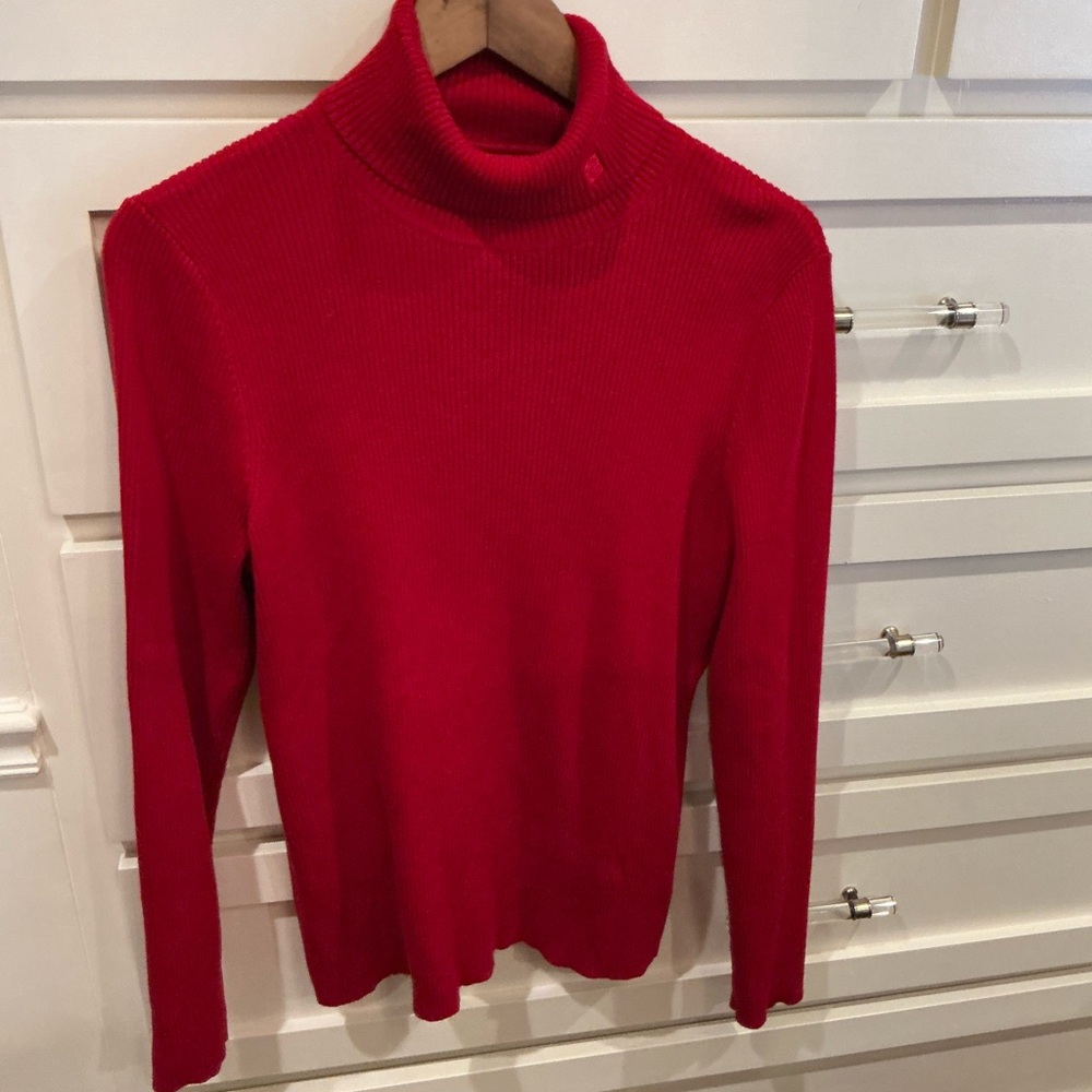 Ralph Lauren Vibrant Red Turtleneck Sweater - Picture 3 of 6